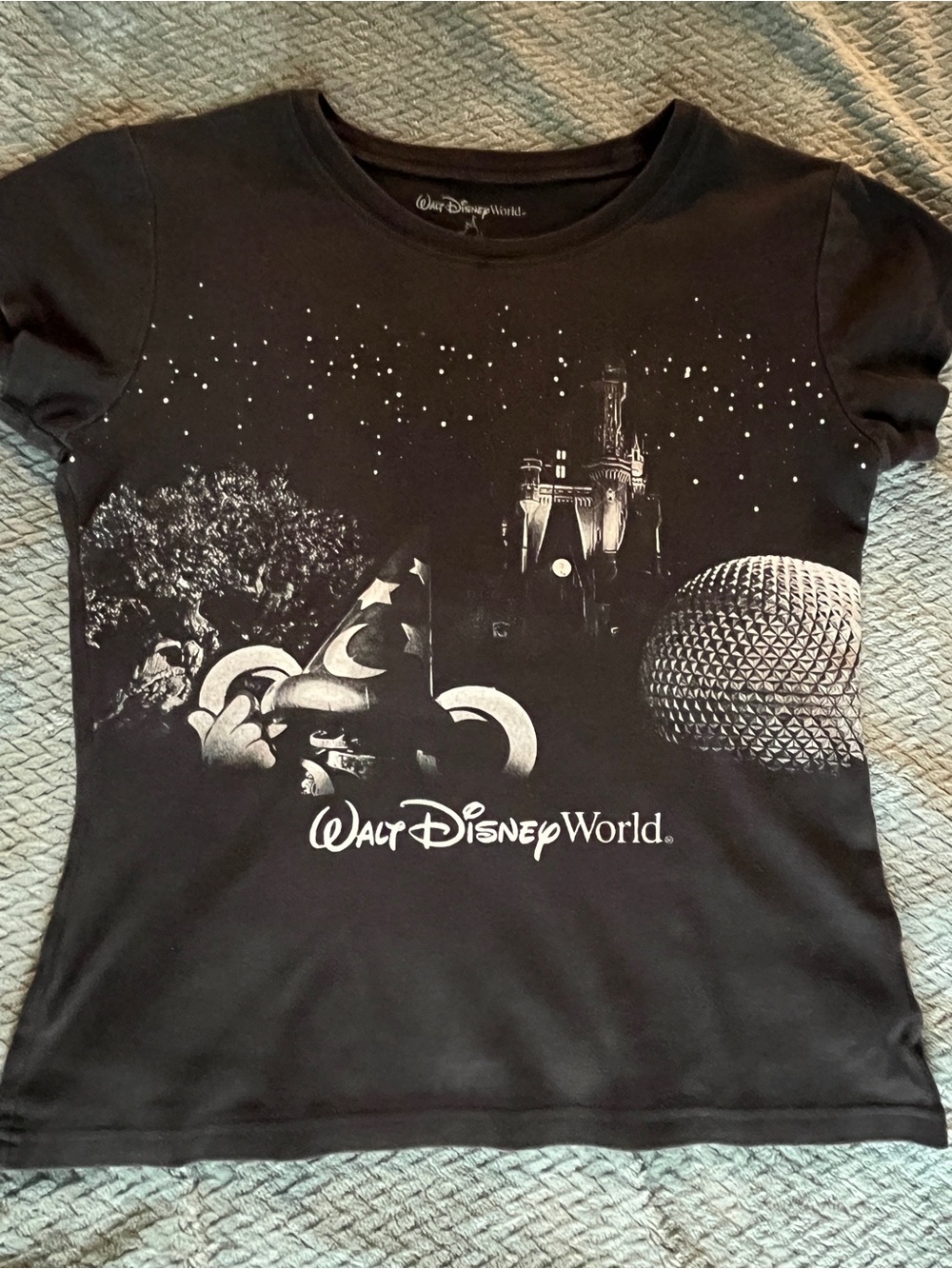 Disney Black Tee with White Star Print